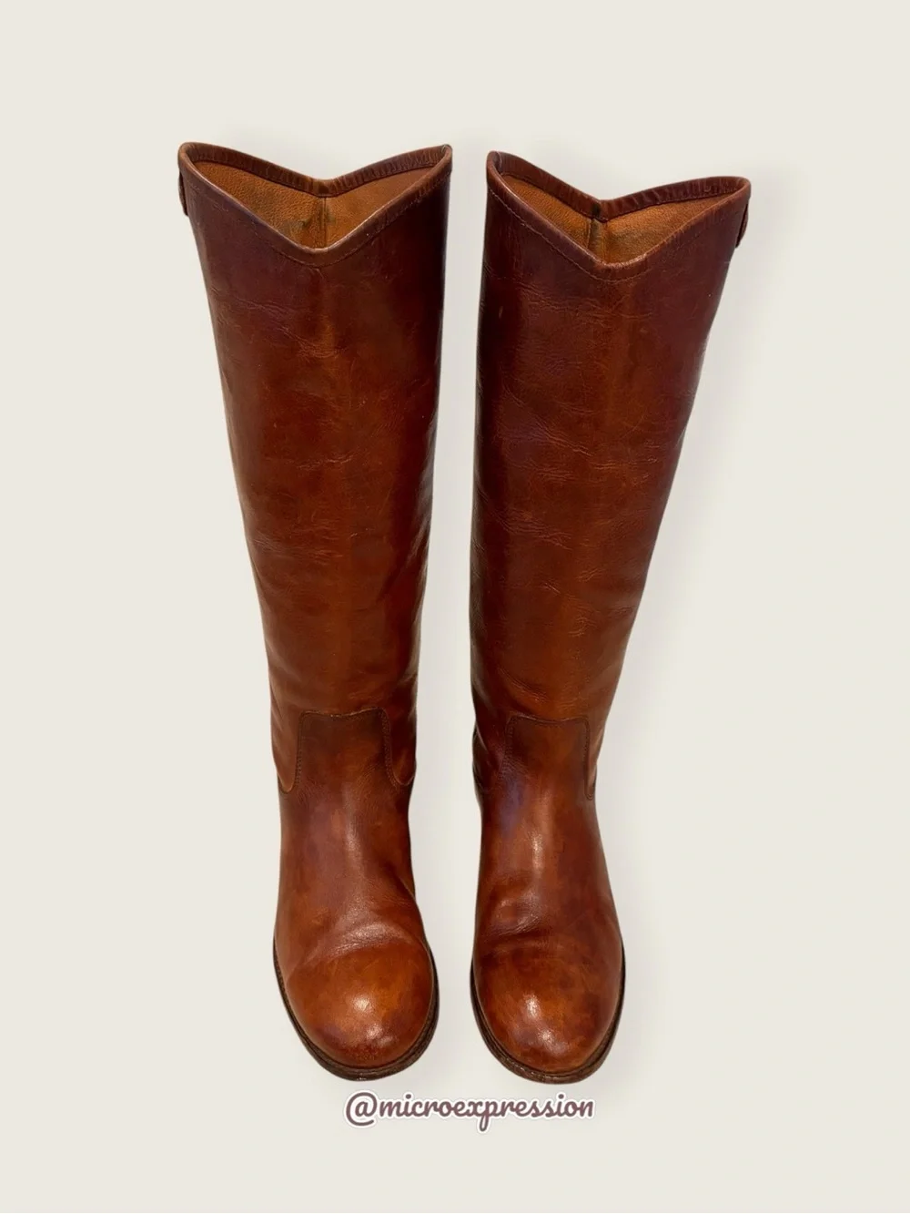 $399 Frye Melissa Button 2 Cognac Leather Equestrian Riding Knee High Tall Boots